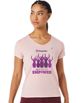 2023 Run to Empower - V-Neck SS Top Frosted Rose